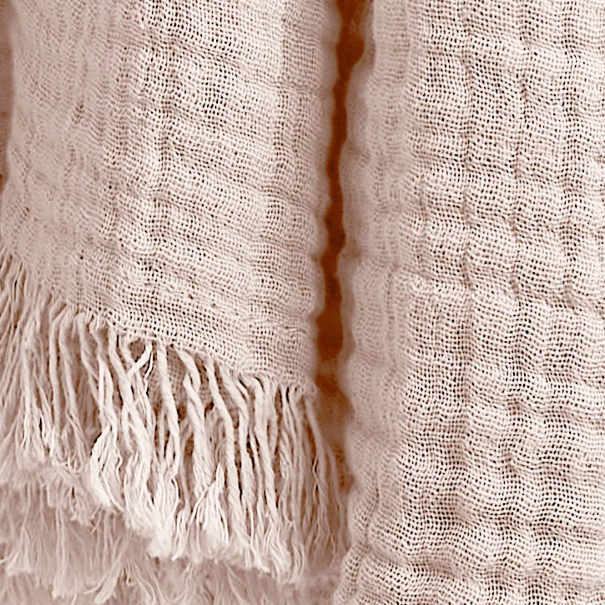 Manta en gasa de algodón (160 cm) Gaïa Rosa palo 2