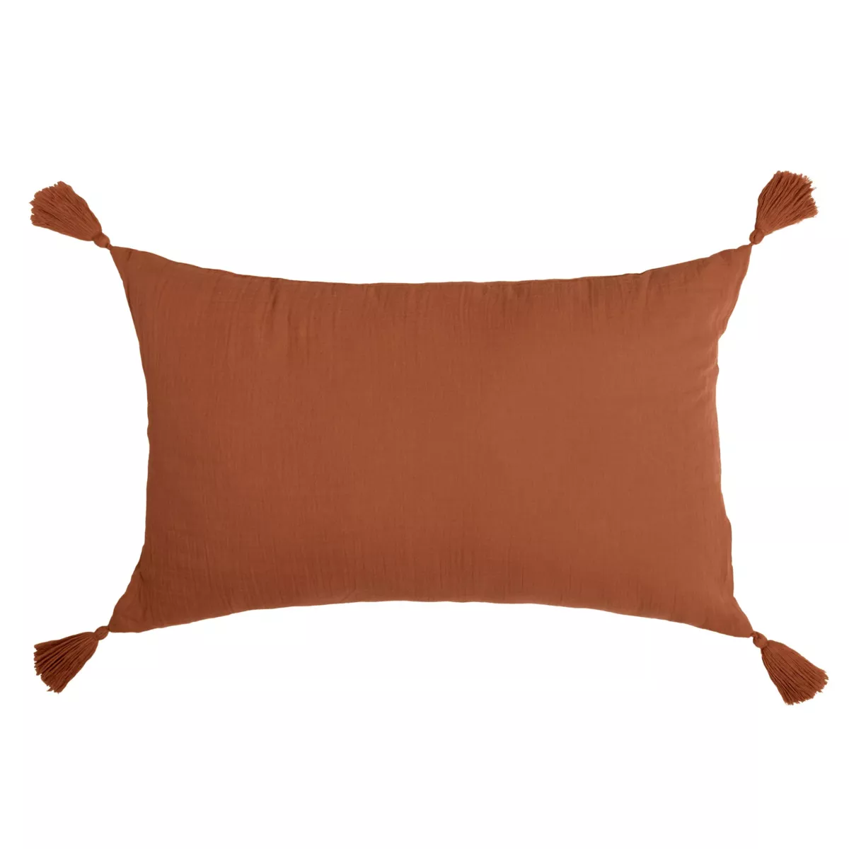 Coussin rectangulaire gaze de coton (40 x 60 cm) Gaïa Terracotta