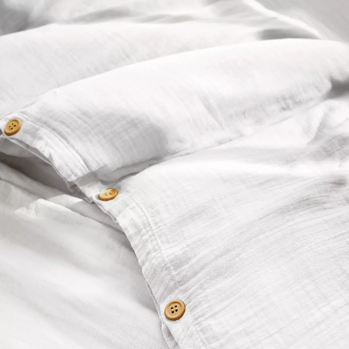 Housse de couette gaze de coton (280 cm) Gaïa Blanc chantilly 2