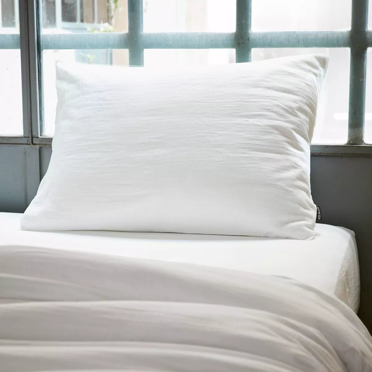 Rechteckiger Kopfkissenbezug aus Baumwoll-Gaze (70 cm) Gaïa Weiß 1