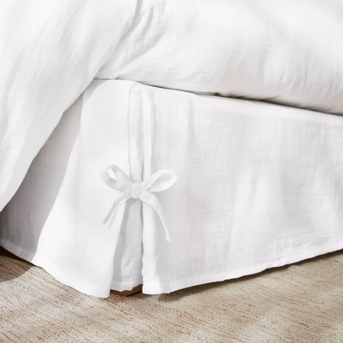 Betthusse aus Baumwoll-Gaze (160 x 200 cm) Gaïa Weiß 2