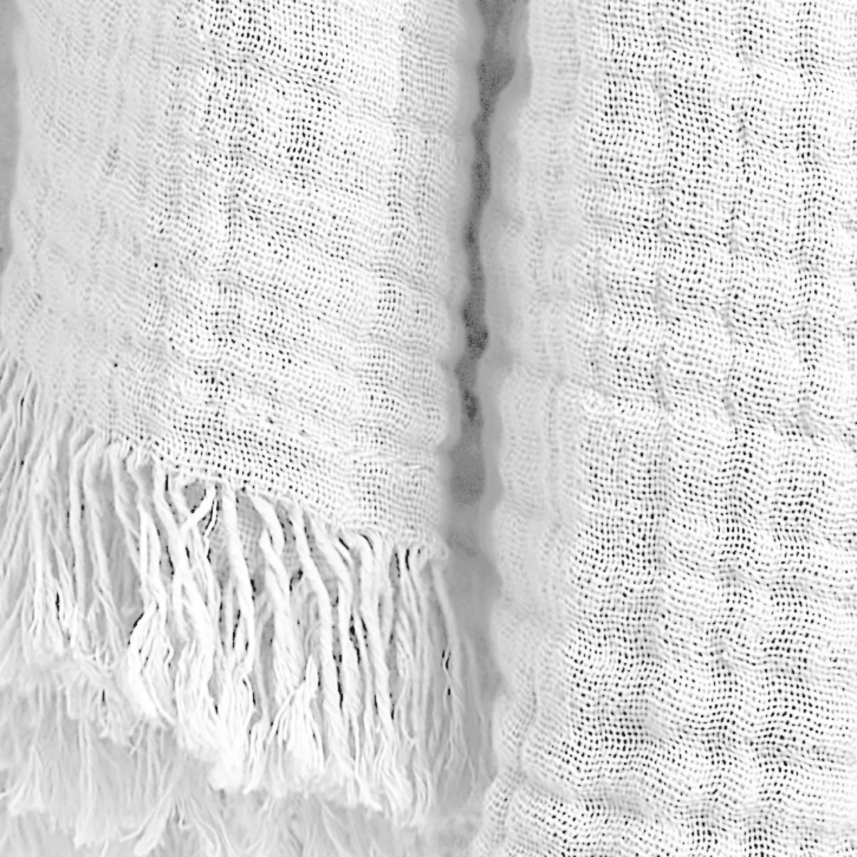 Plaid gaze de coton (220 cm) Gaïa Blanc chantilly 2