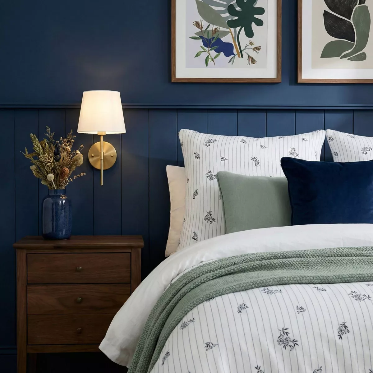 EM - Housse de couette rŽversible 240 x 220 cm Gaze de coton imprimŽe GAIA IRIS Pampa