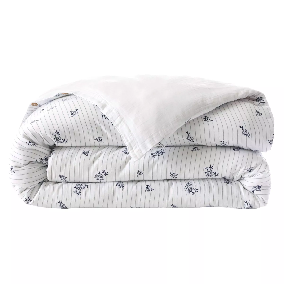 EM - Housse de couette rŽversible 240 x 220 cm Gaze de coton imprimŽe GAIA IRIS Pampa