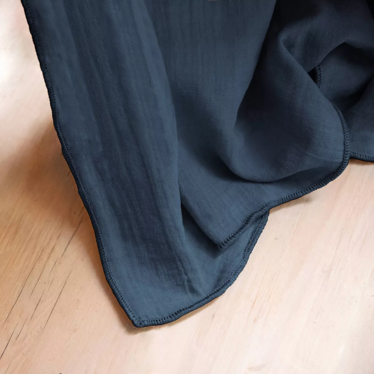 Mantel rectangular en gasa de algodón (L350 cm) Gaïa Azul noche