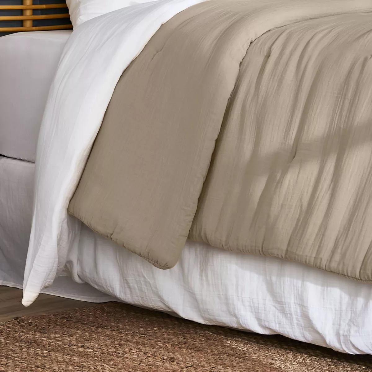 EM - Edredon 260 x 240 cm Gaze de coton unie GAìA Ficelle