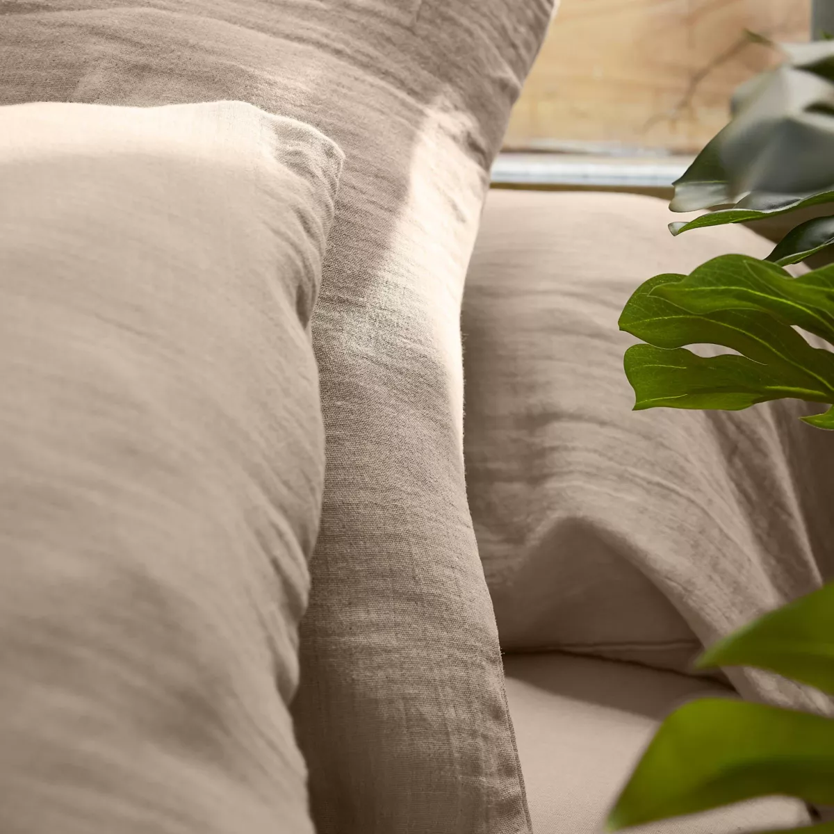 Lenzuolo con angoli garza di cotone (180 x 200 cm) Gaïa Marrone corda