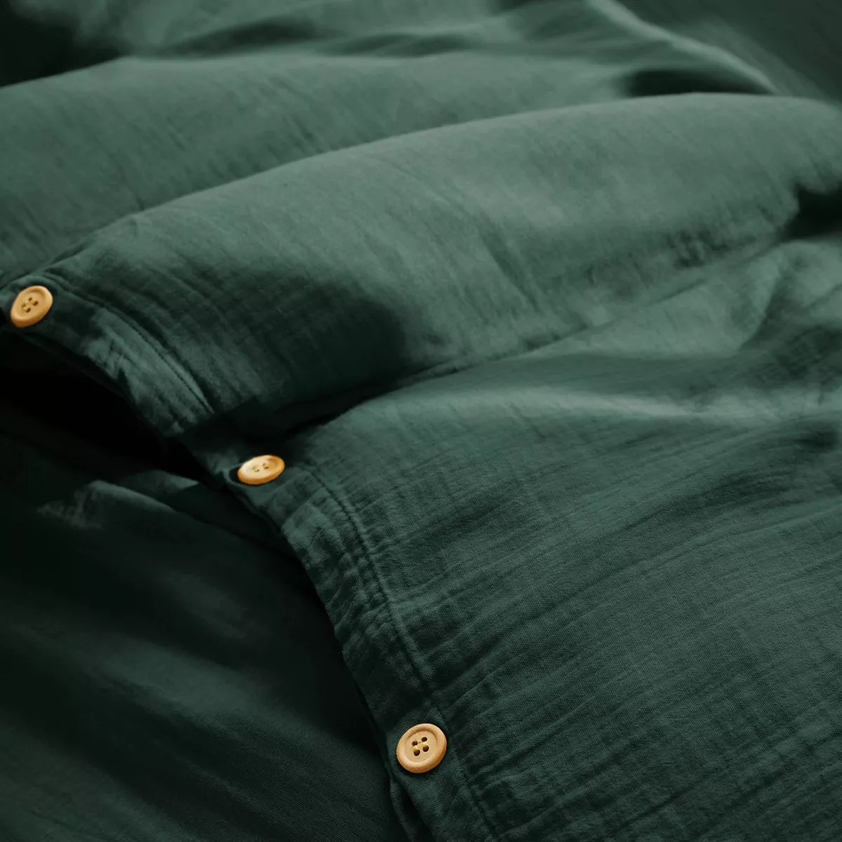 Housse de couette gaze de coton (240 x 220 cm) Gaïa Vert sapin