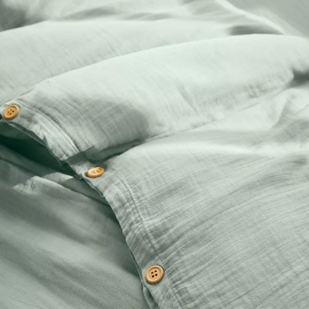 Copripiumino in garza di cotone (260 x 240 cm) Gaia Verde eucalipto