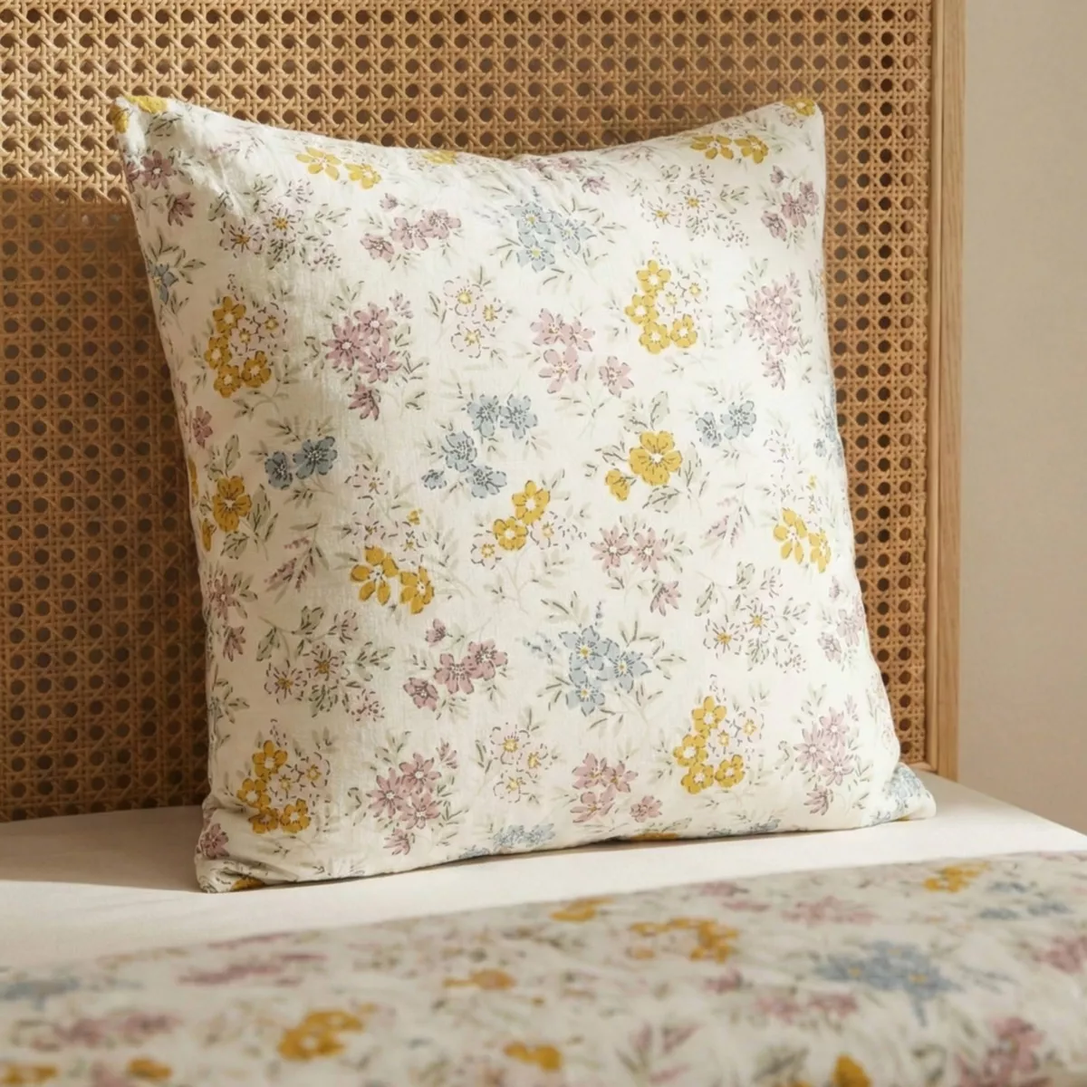 Taie d'oreiller carrée gaze de coton (60 x 60 cm) Gaïa Aquarelle Multicolore