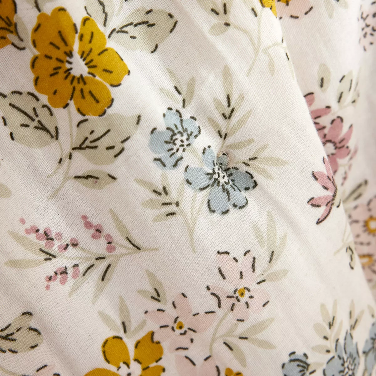 Taie d'oreiller carrée gaze de coton (60 x 60 cm) Gaïa Aquarelle Multicolore