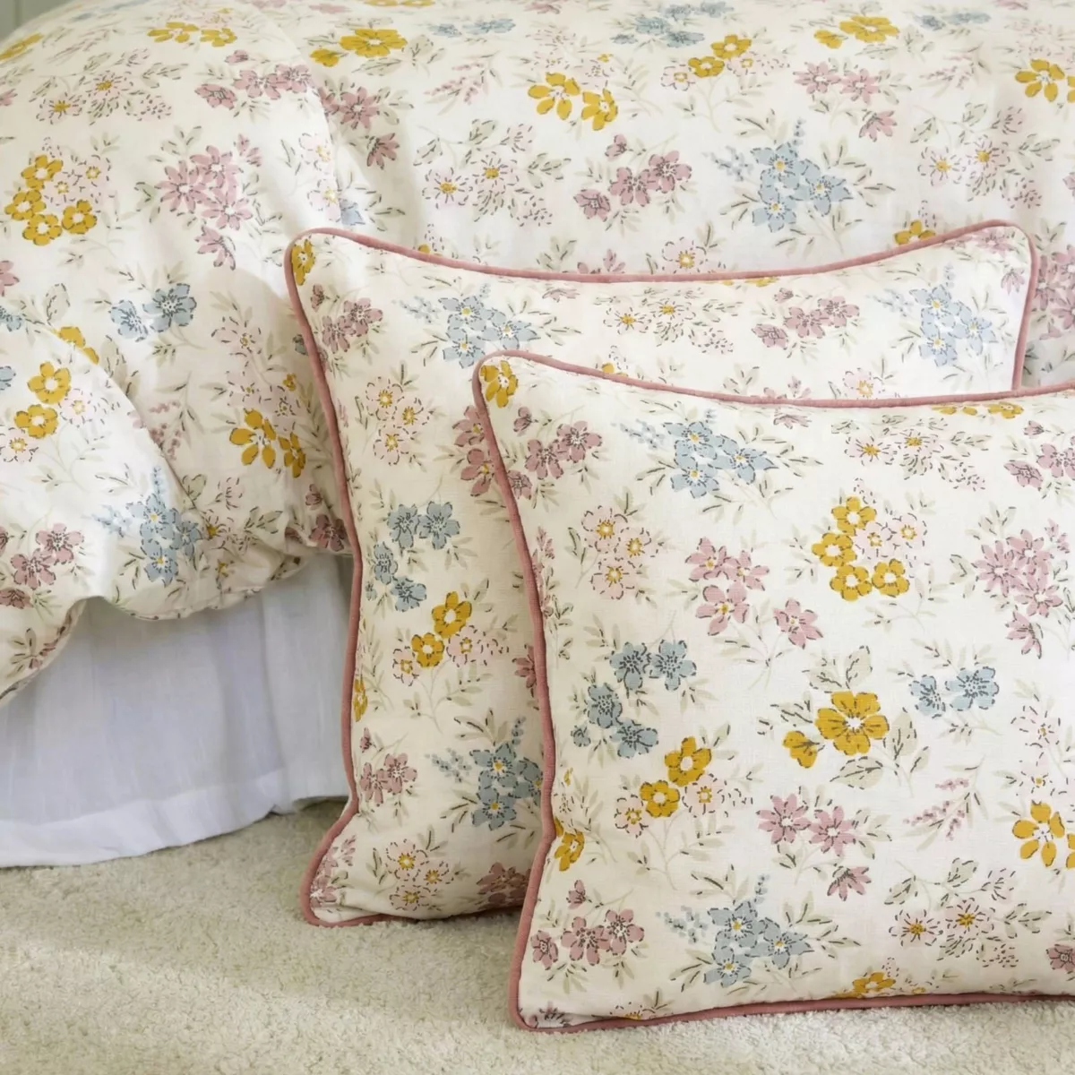 Coussin rectangulaire gaze de coton (40 x 60 cm) Gaïa Aquarelle Multicolore