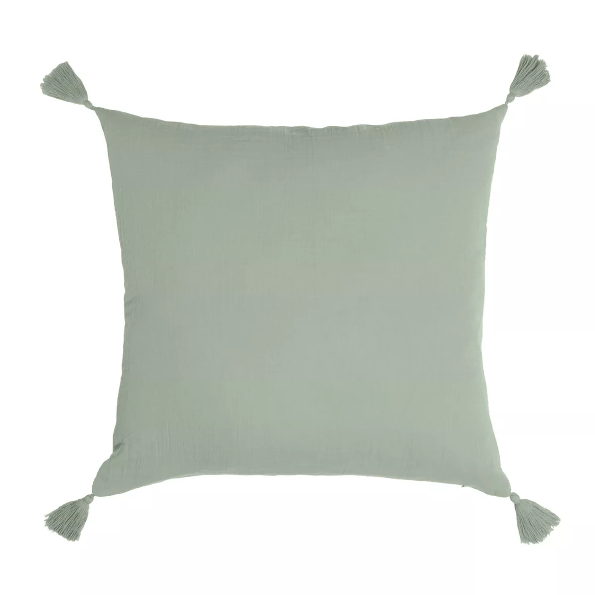Coussin carré gaze de coton (40 cm) Gaïa Vert eucalyptus