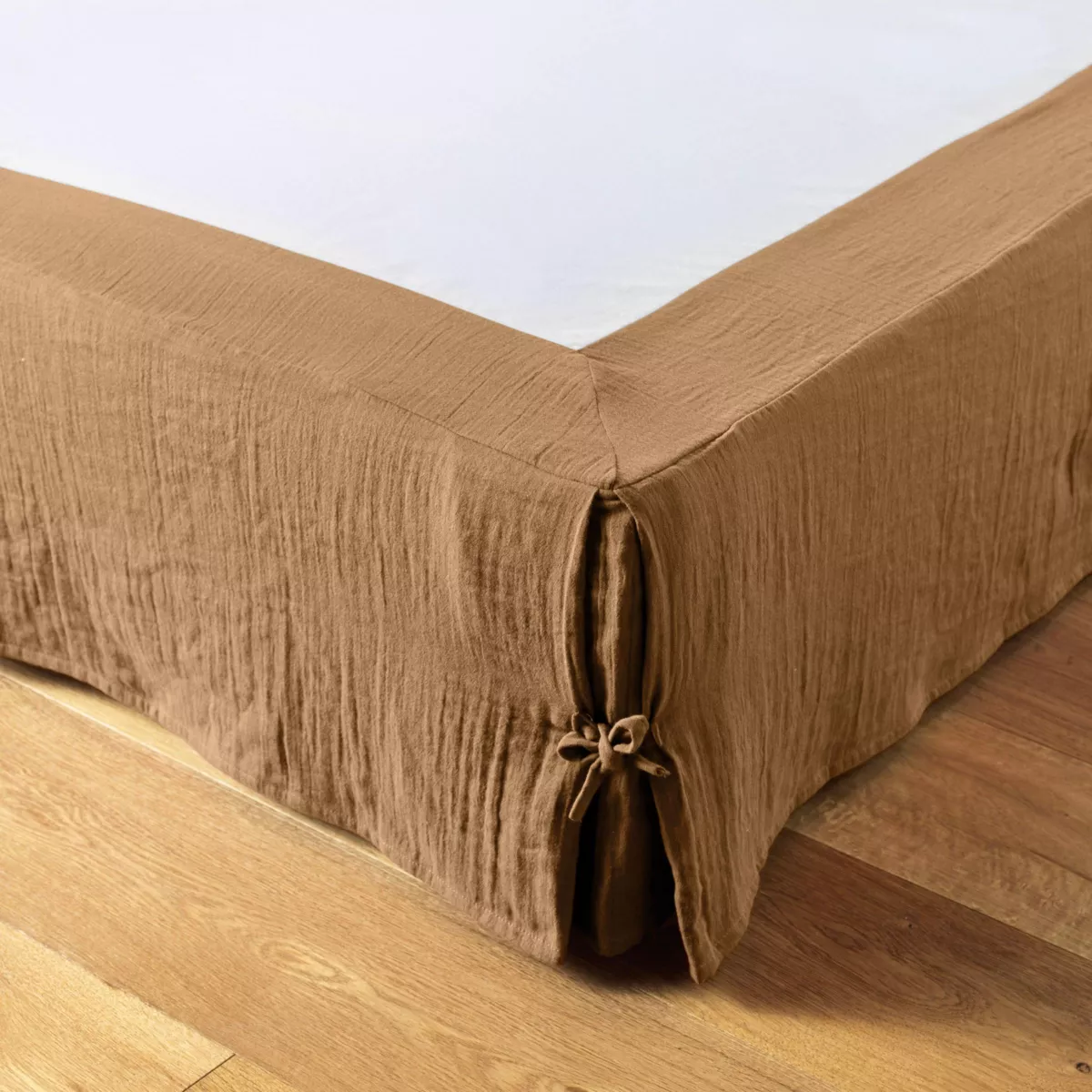 Cubre -somier Gasa de algodón (160 x 200 cm) Gaïa Camel 3