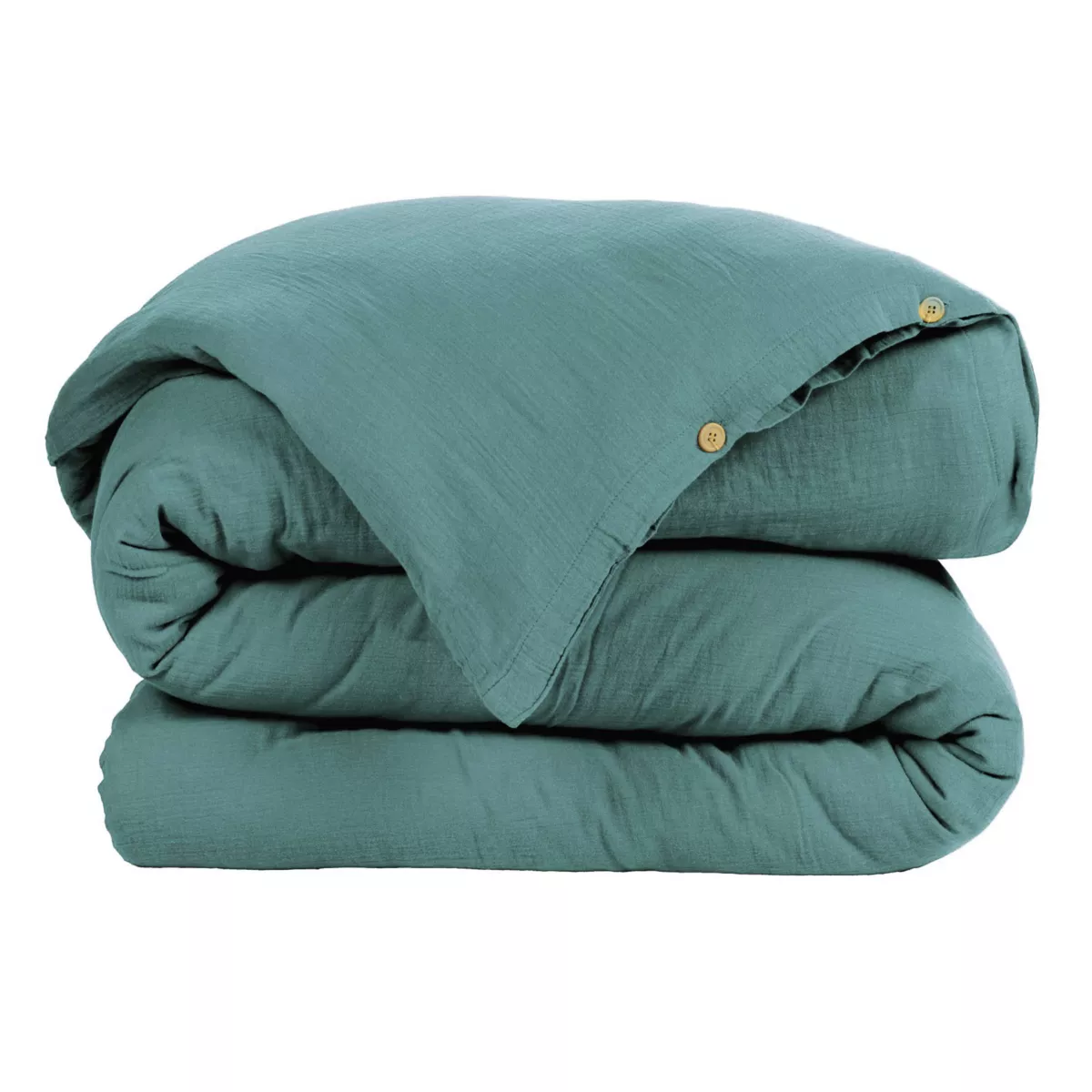 Housse de couette gaze de coton (140 cm) Gaïa Bleu canard