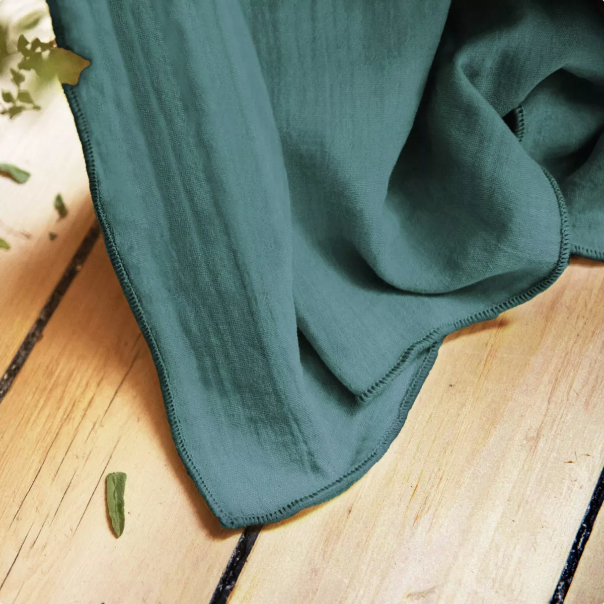 Overgordijn verstelbaar Katoengaas (280 x max 300 cm) Gaïa Eendblauw