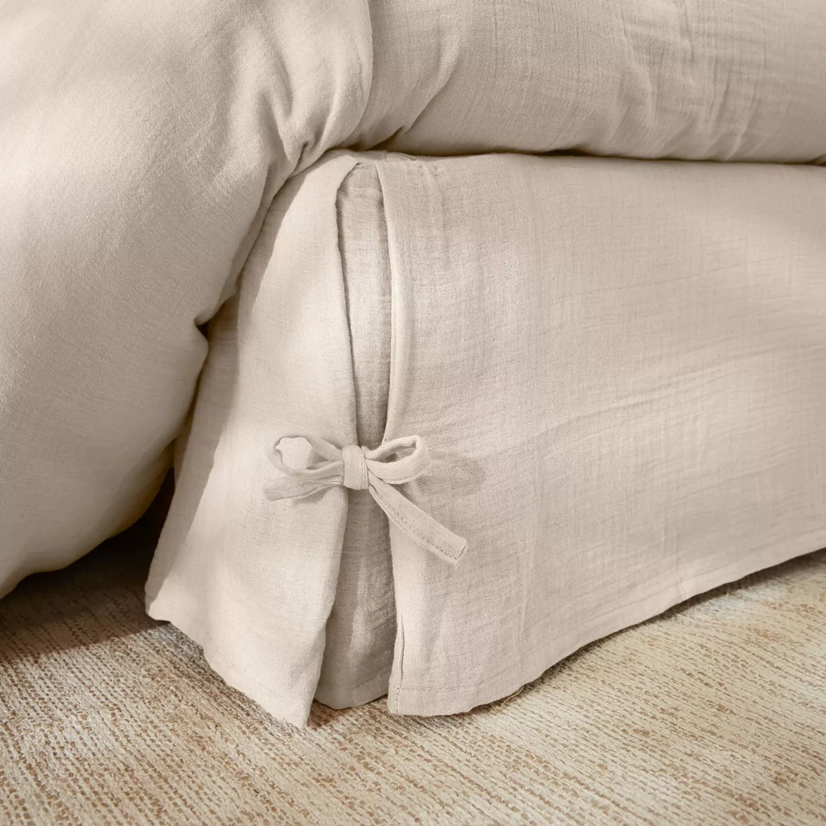 Mantovana garza di cotone (180 x 200 cm) Gaïa Beige pampa 1