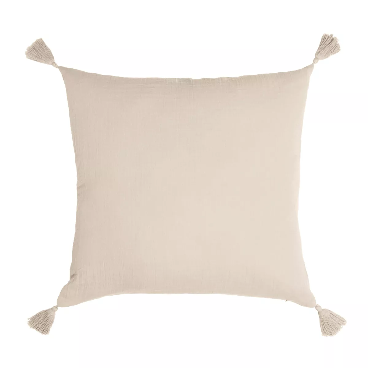Coussin carré gaze de coton (60 x 60 cm) Gaïa Beige pampa