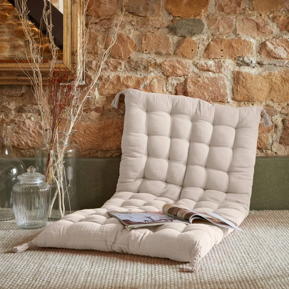 Musselin-Bodenmatratze (60 x 120 cm) Gaïa Beige
