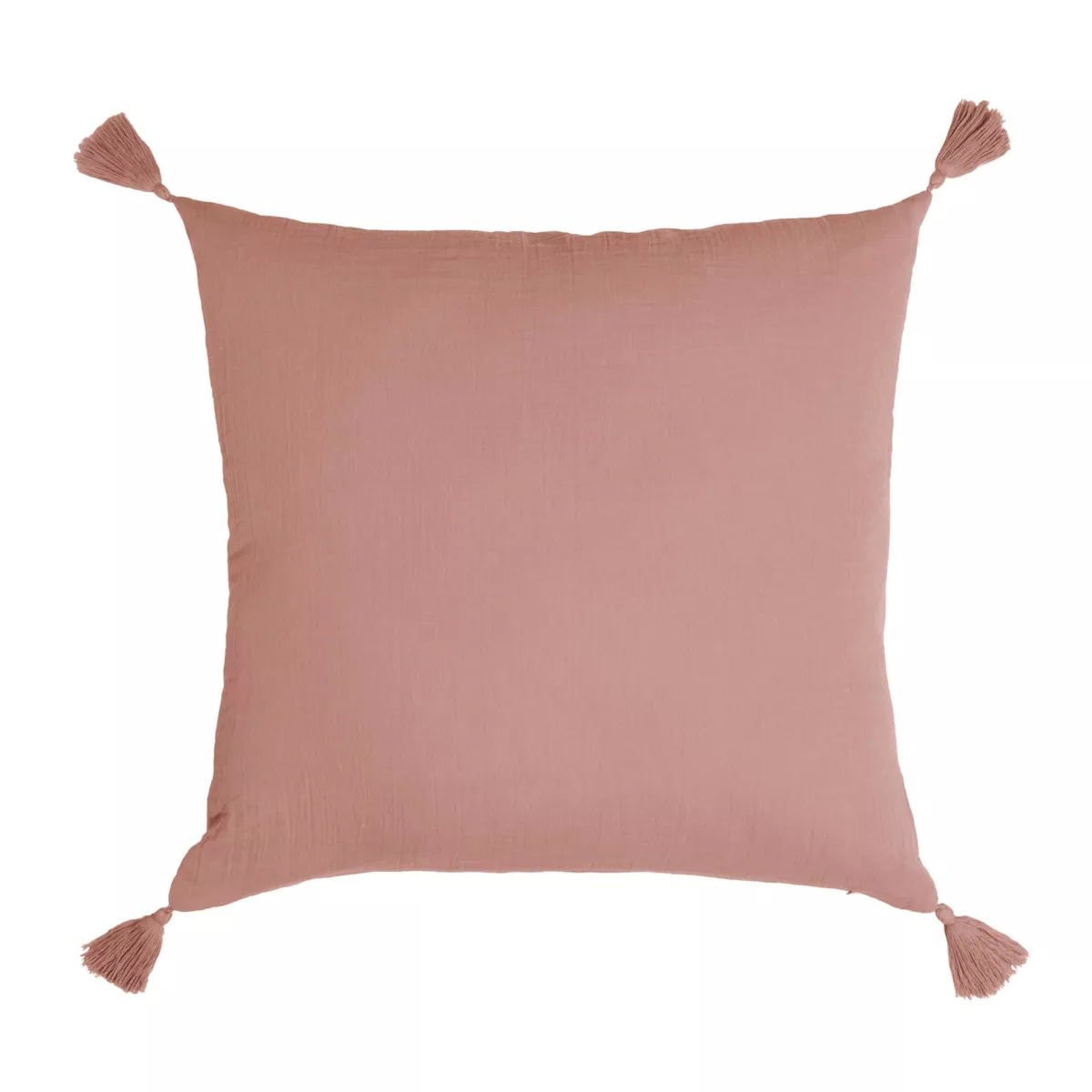 Cojín cuadrado en gasa de algodón (40 cm) Gaïa Rosa durazno