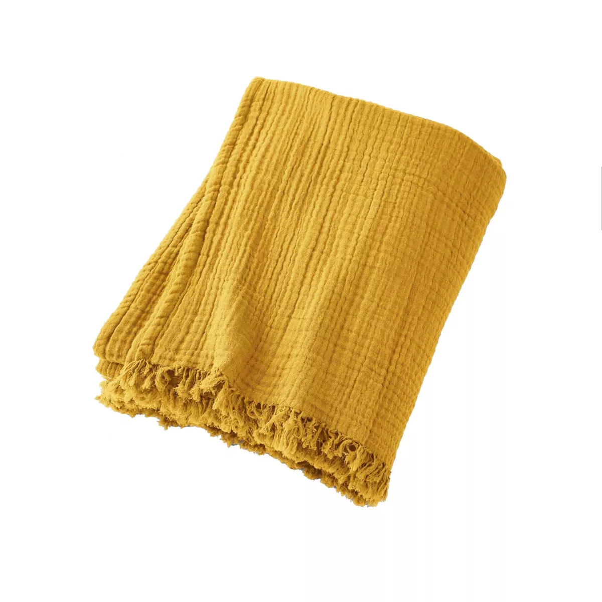 Plaid aus Baumwoll-Gaze (220 cm) Gaïa Safrangelb 3