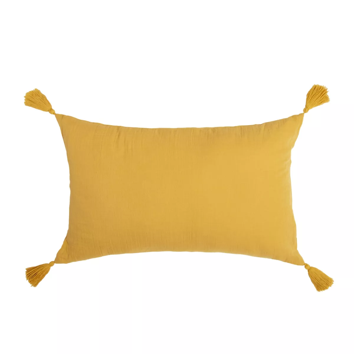 Cuscino rettangolare in garza di cotone (40 x 60 cm) Gaia Giallo zafferano