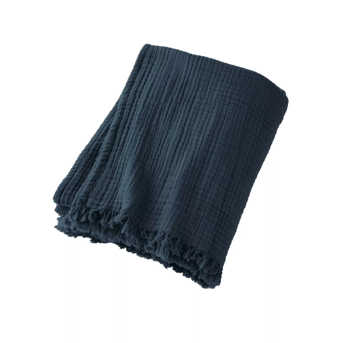 Plaid garza di cotone (160 cm) Gaïa Blu notte 3