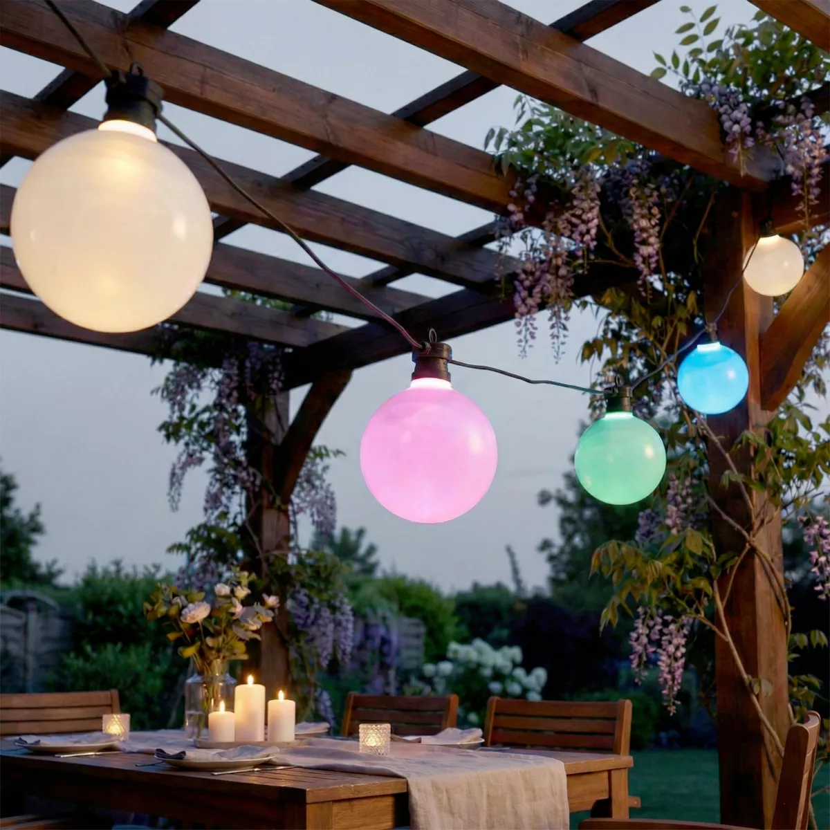 Ghirlanda luminosa da giardino collegabile 10 LED (4,5 m) Garden fiesta Multicolore