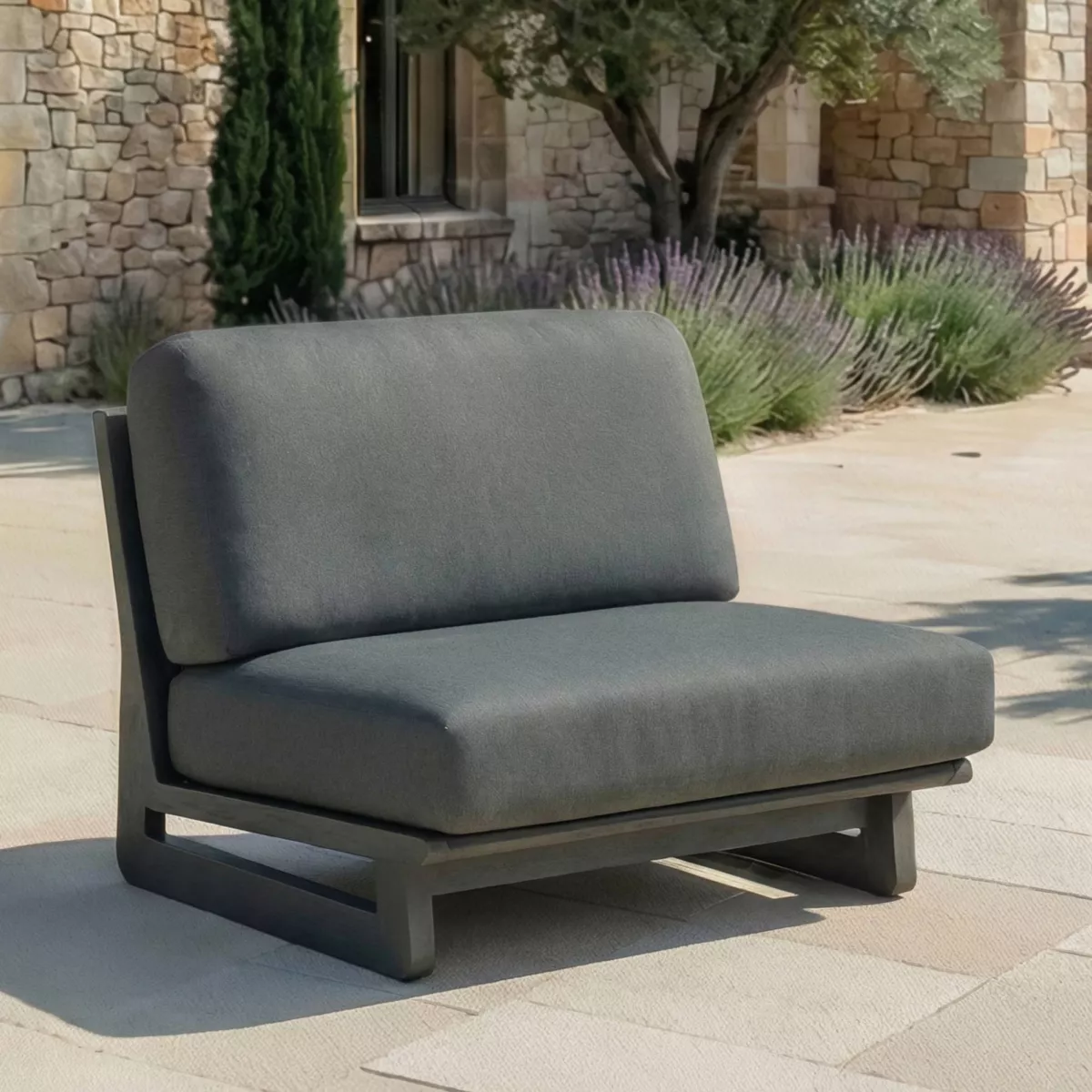Salon de jardin en aluminium 5 places 5 pcs Long Beach Gris anthracite