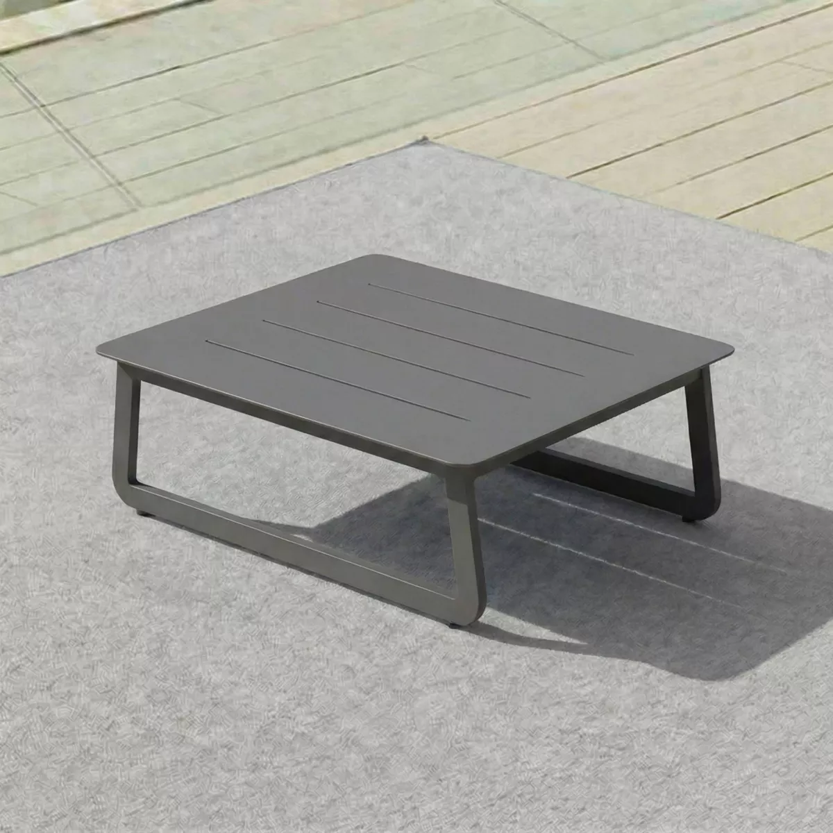 Tavolino da giardino quadrato in alluminio (85 x 85 cm) Long Beach Grigio antracite