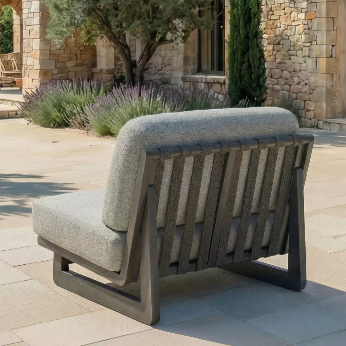 Set da giardino in alluminio 2 posti 3 pezzi Long Beach Grigio antracite e tortora