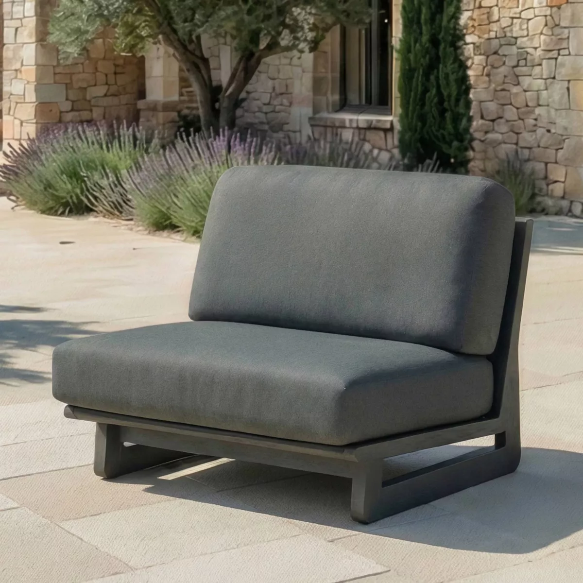 Set da giardino in alluminio 2 posti 3 pezzi Long Beach Grigio antracite