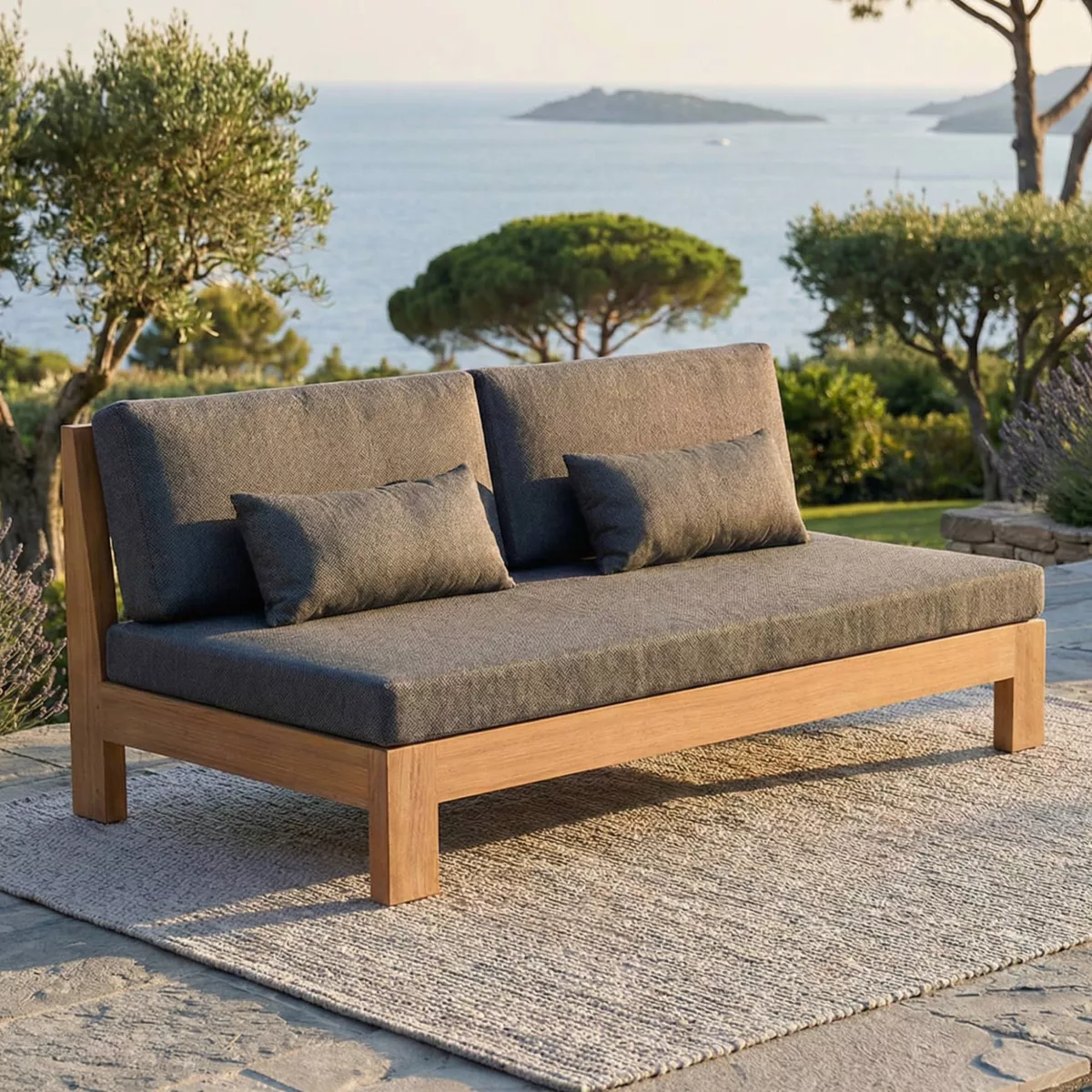 Divano da giardino 3 posti Bornéo - Grigio antracite