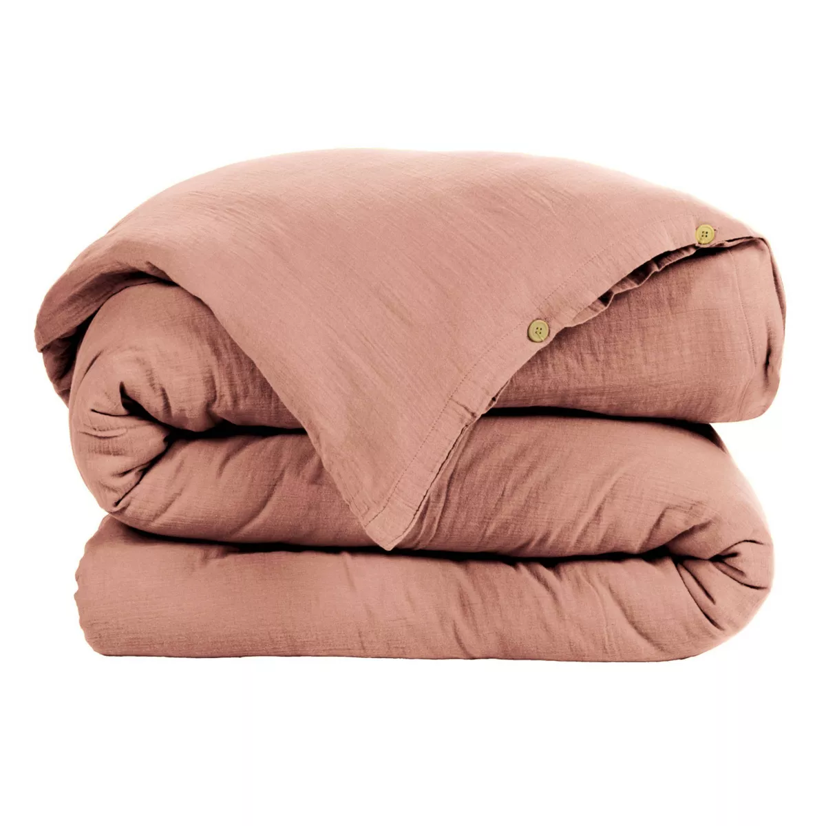 Housse de couette gaze de coton (140 cm) Gaïa Rose pêche