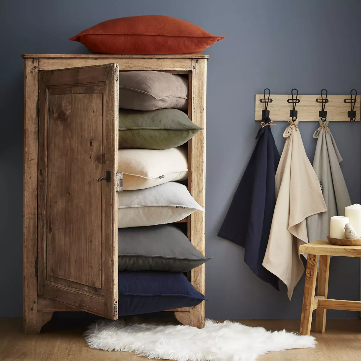 Housse de couette flanelle de coton (280 x 240 cm) Nina Ficelle