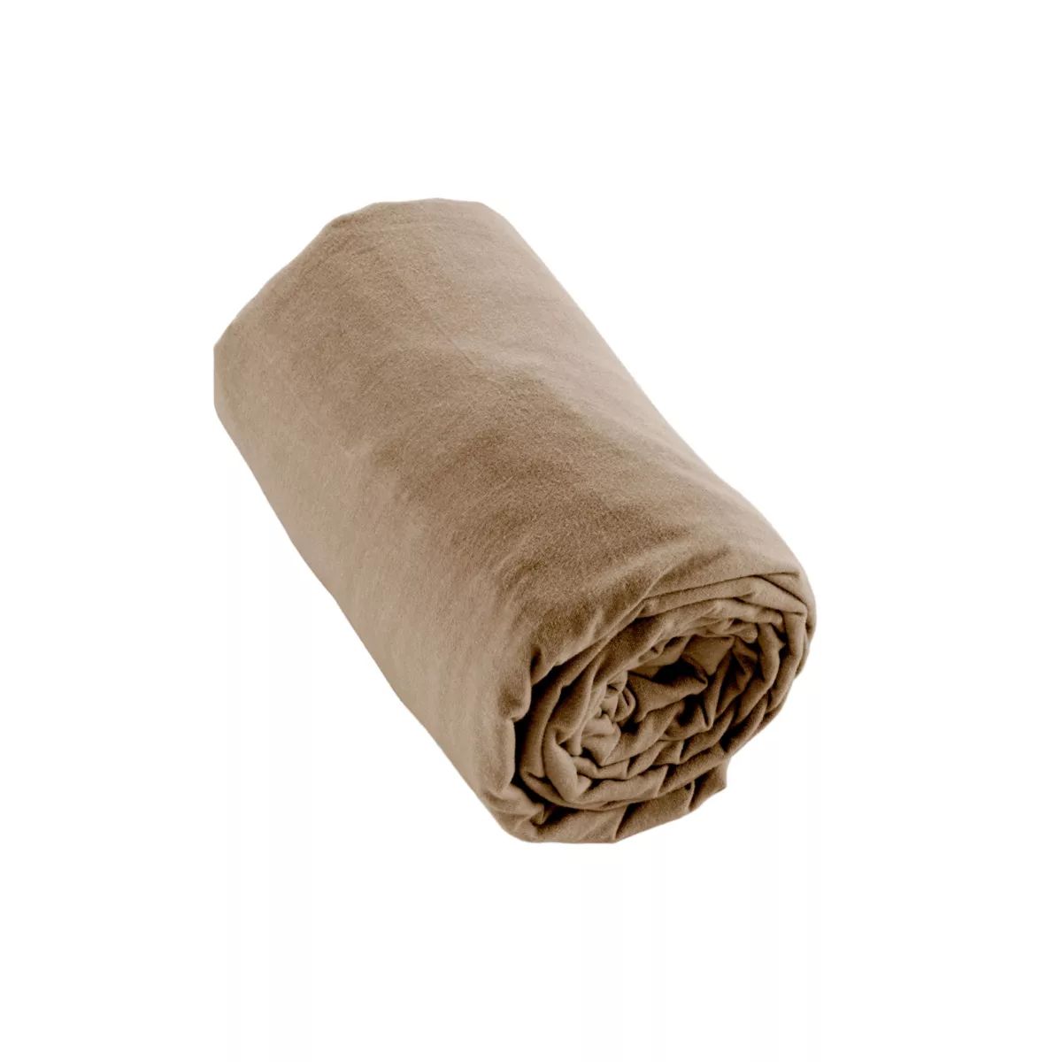 Drap housse flanelle de coton (180 x 200 cm) Nina Ficelle