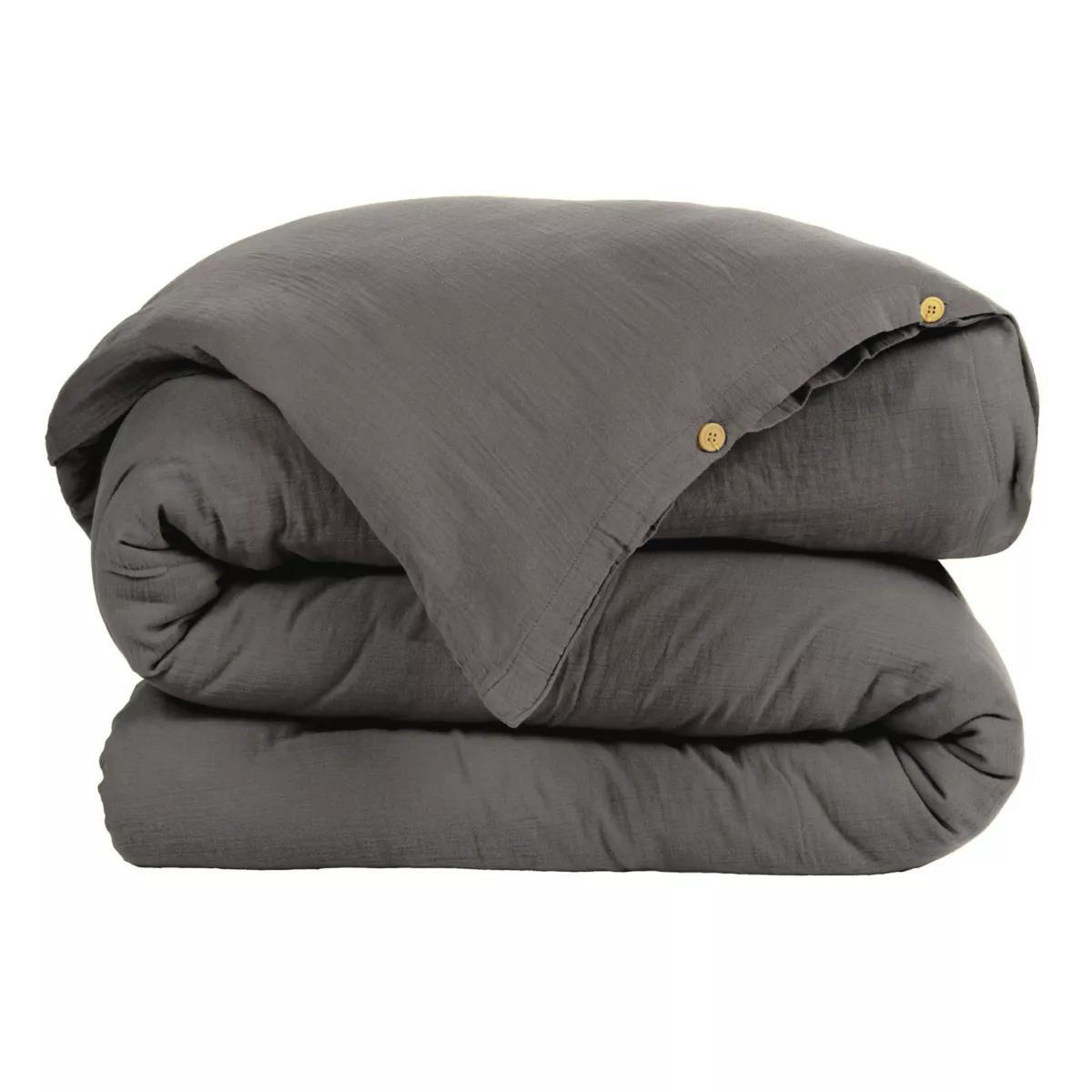 Copripiumino garza di cotone (140 cm) Gaïa Grigio granito 3