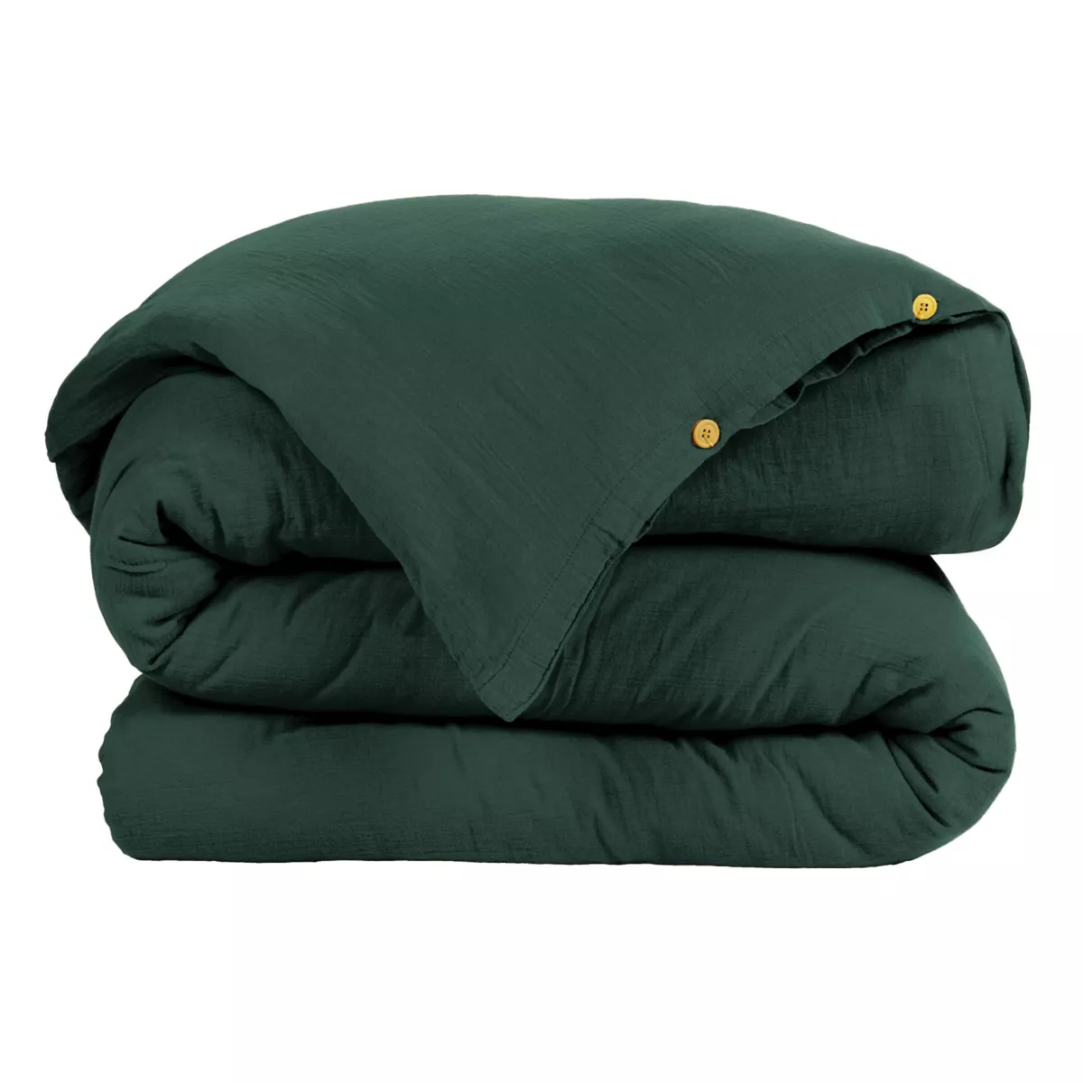 Housse de couette gaze de coton (140 x 200 cm) Gaïa Vert sapin