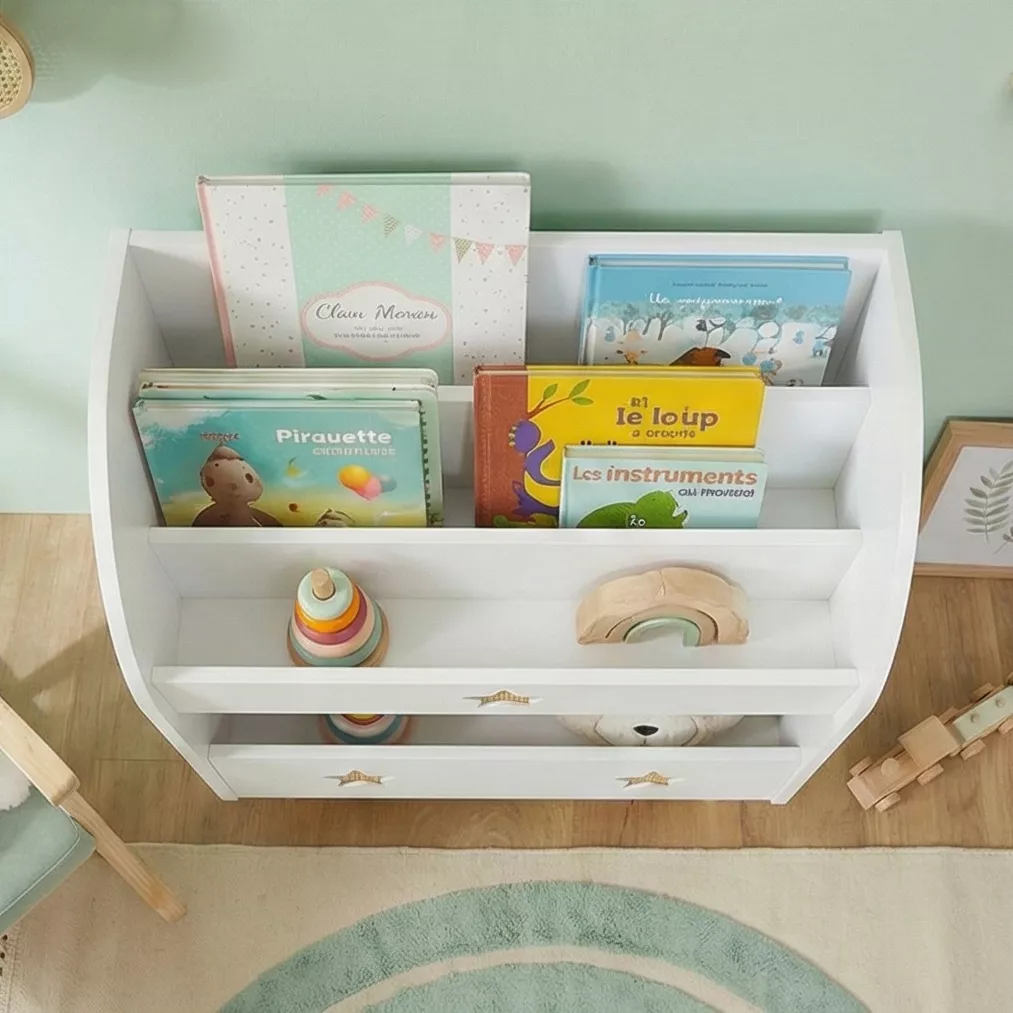 Libreria bambino legno (H72 cm) Stars Bianca