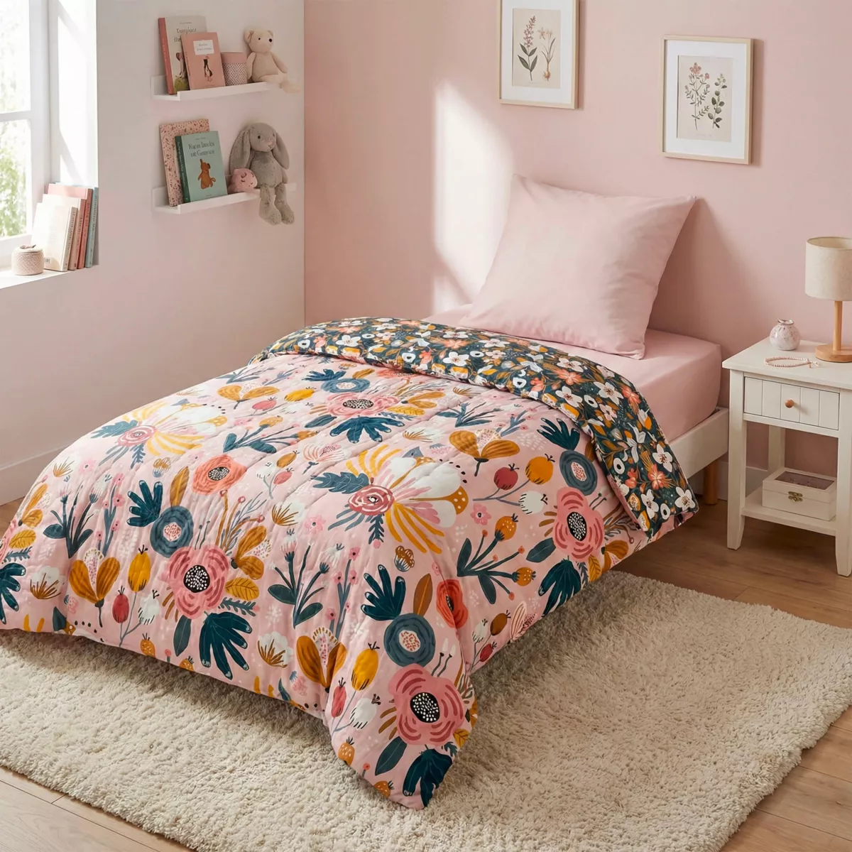Couette imprimée enfant (140 x 200 cm) Champetre Multicolore