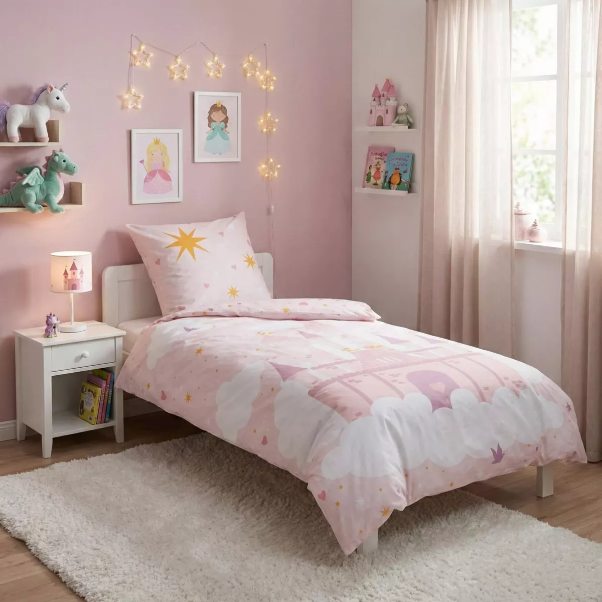 Funda nórdica y una funda para niño en algodón (140 x 200 cm) Château Rosa