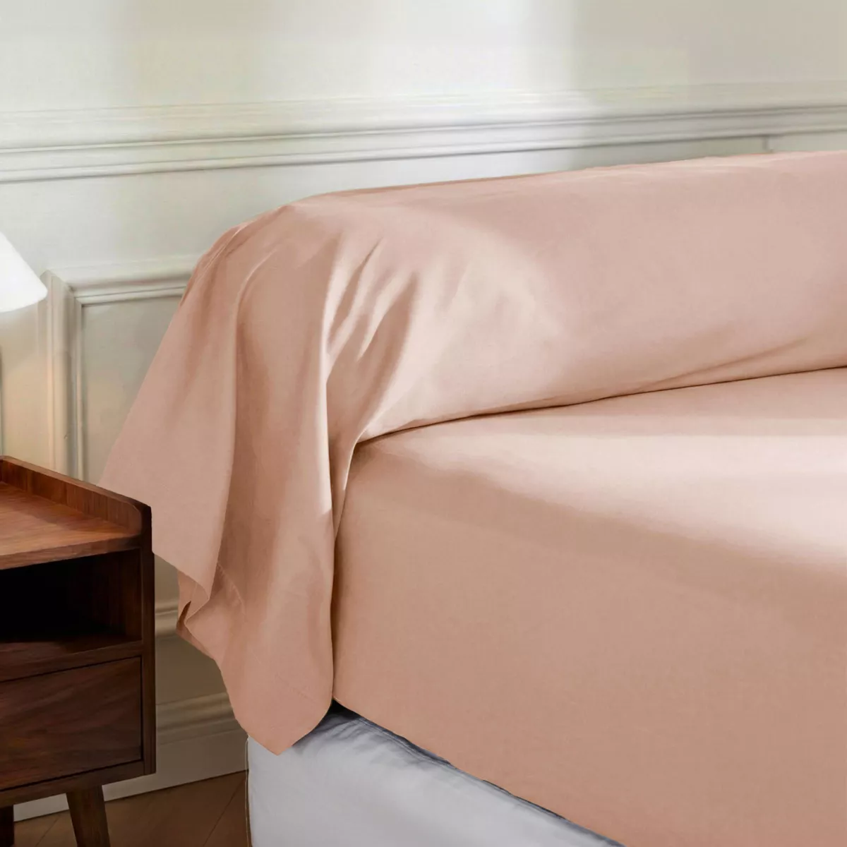 Federa per cuscino a rullo in percalle di cotone (L185 cm) Diane Rose Blush