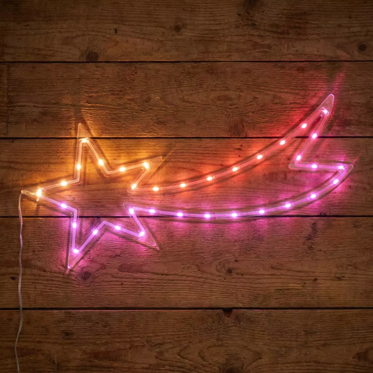 Étoile filante lumineuse néon 35 LED H25 cm Star Multicolore