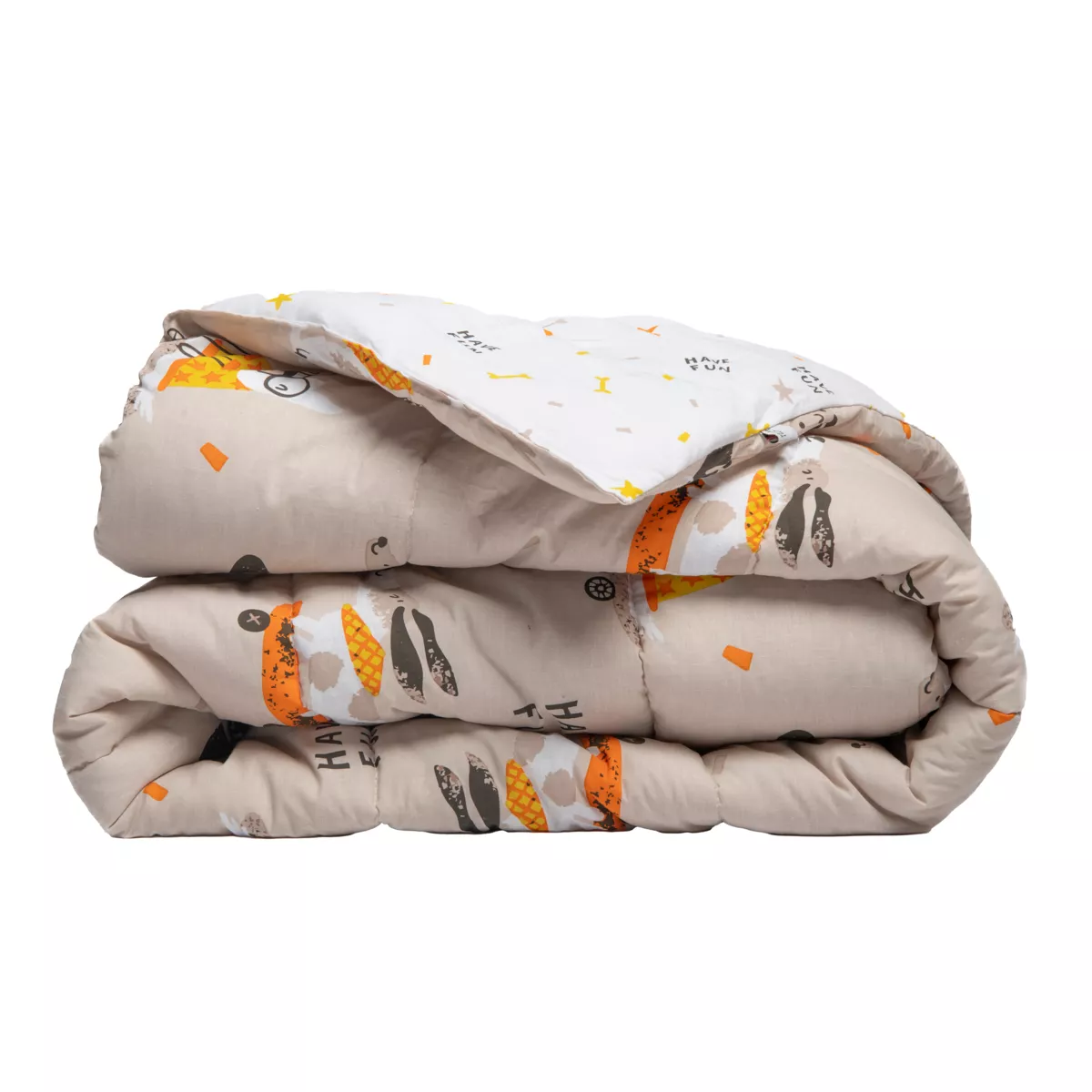 Couette imprimée enfant et une taie d'oreiller coton (140 x 200 cm) Isidore Multicolore