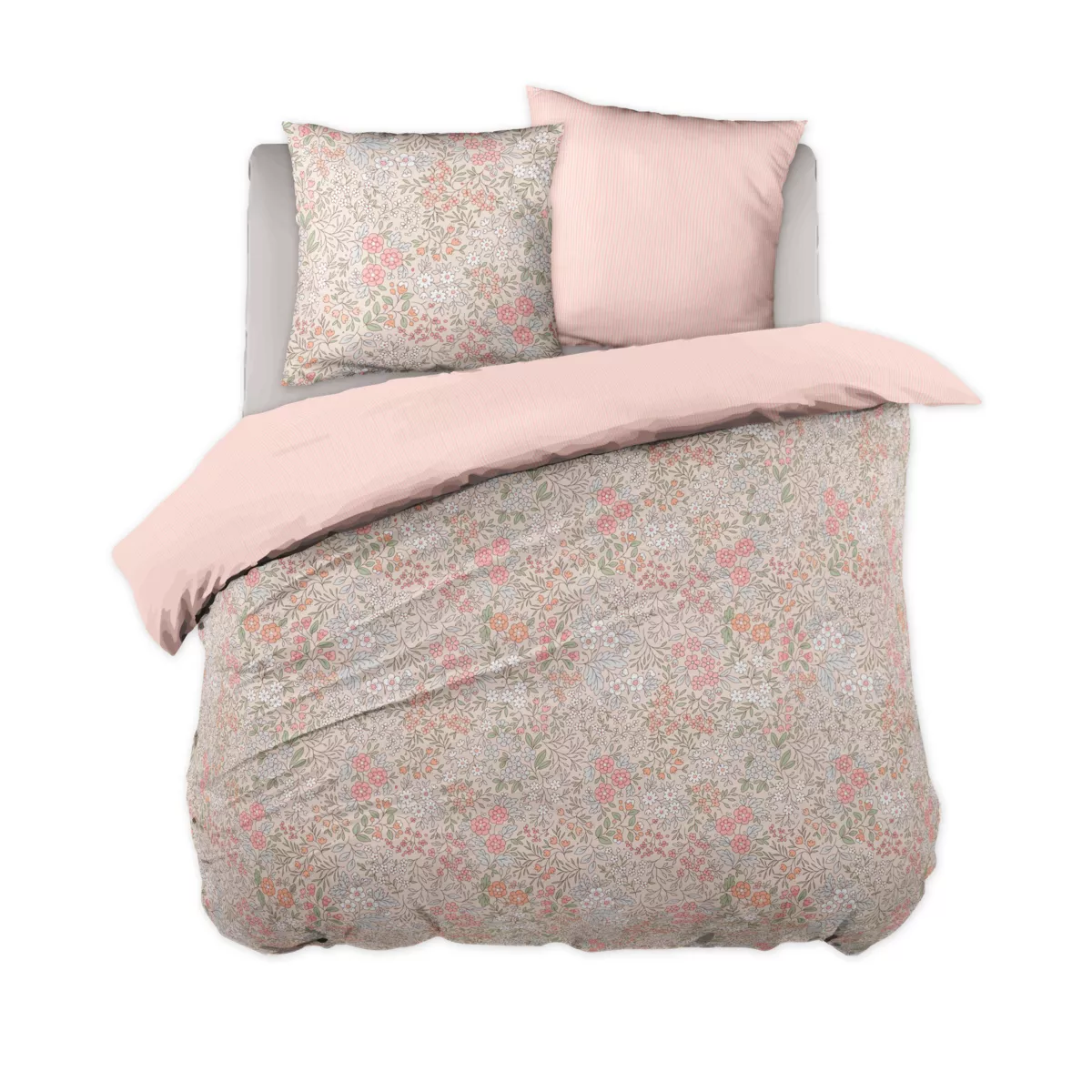 Completo lenzuola per bambini in cotone con due federe (200 x 200 cm) Pimprenelle Rosa