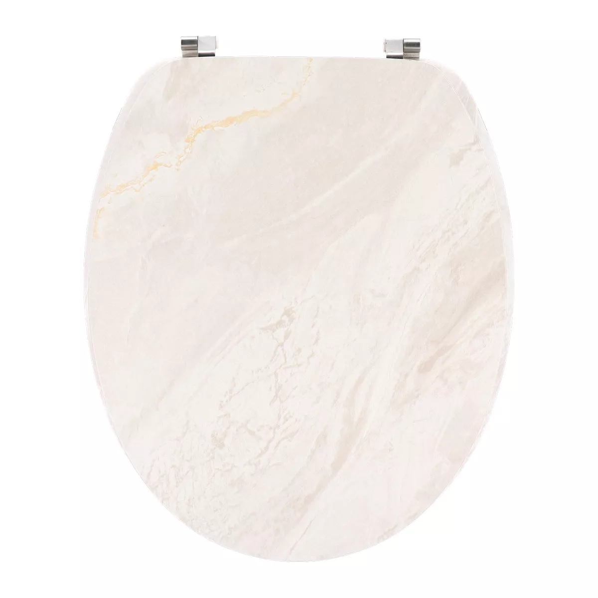 ABATTANT WC MDF 18 POUCES 4 FACES IMPRIMEES ATTACHES ACIER INOXYDABLE -  FACON MARBRE BEIGE