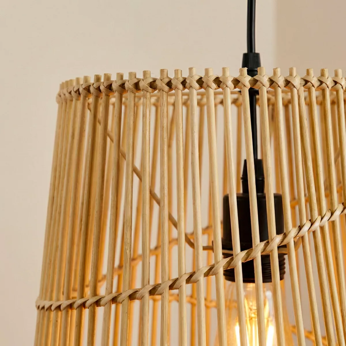 Suspension lumineuse design en bambou (H36 cm) Alicante Naturel