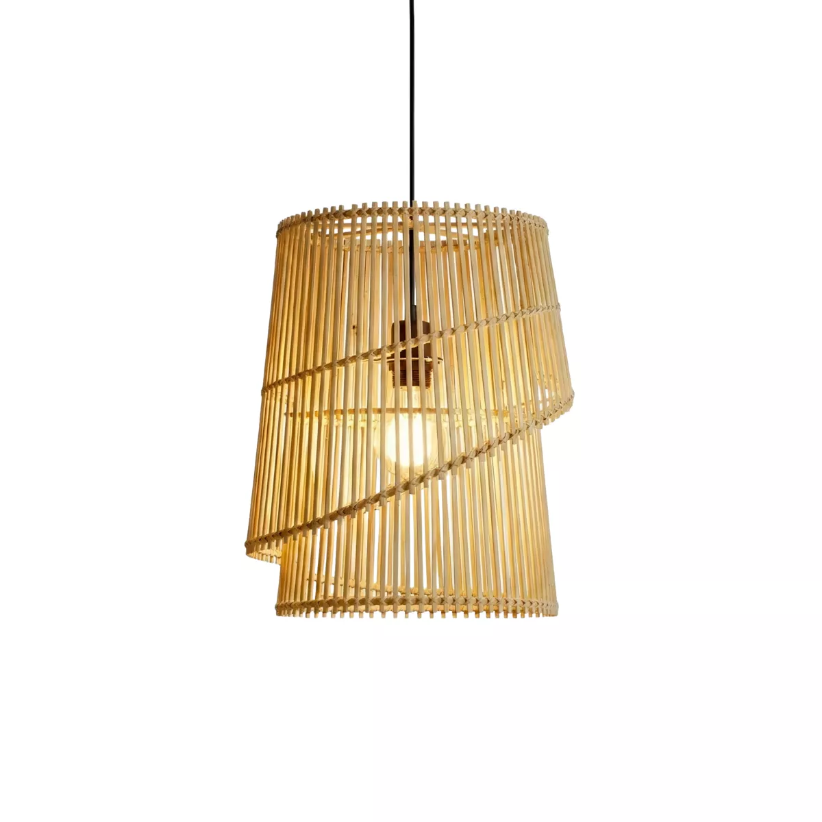 Suspension lumineuse design en bambou (H36 cm) Alicante Naturel