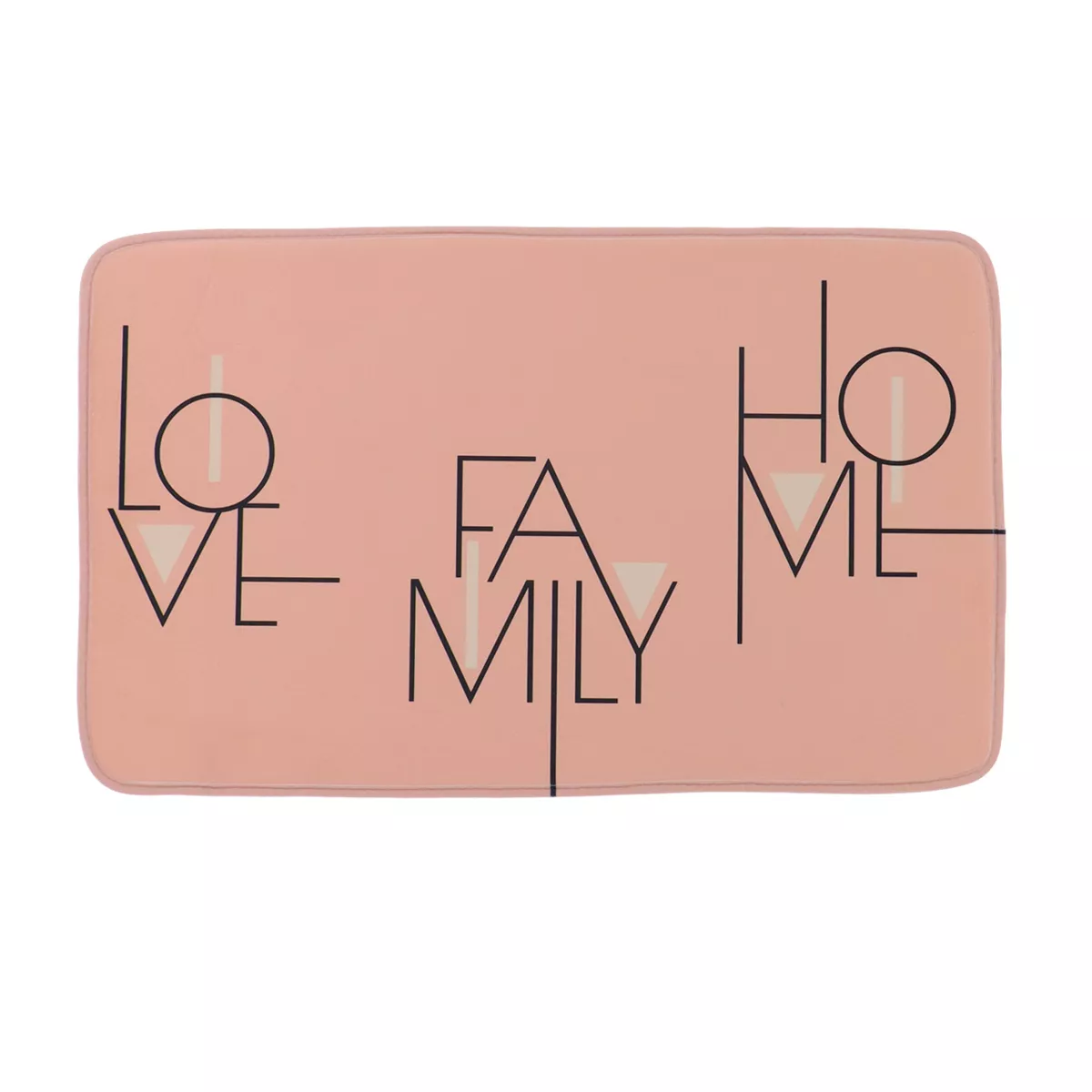 Tappeto da bagno rettangolare in microfibra (45 x 75 cm) Minimalist Rosa cipria