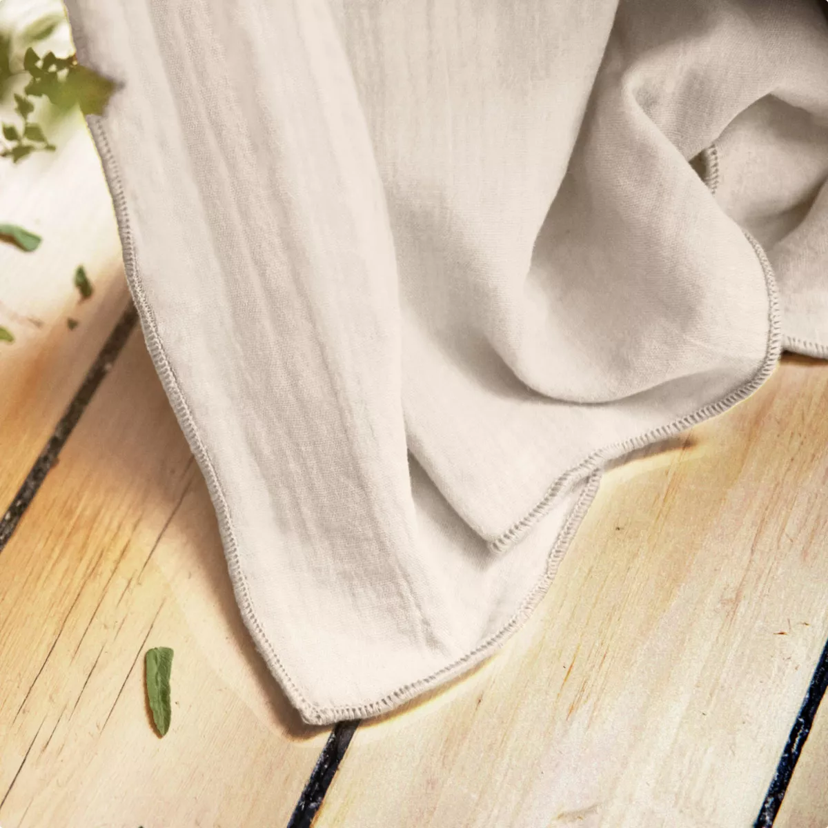 Cortina en gasa de algodón  ajustable (140 x max 300 cm) Gaïa Beige pampa